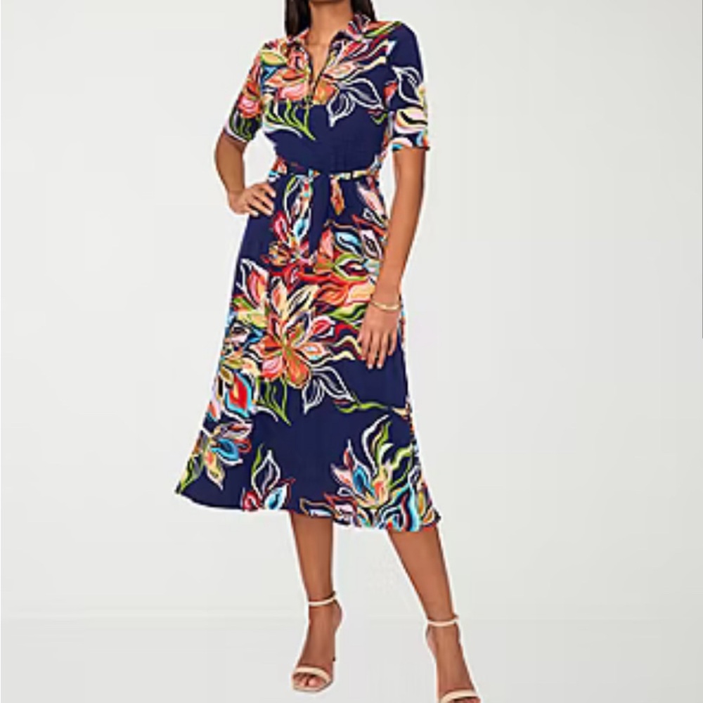 Abstract Floral stretchy dress